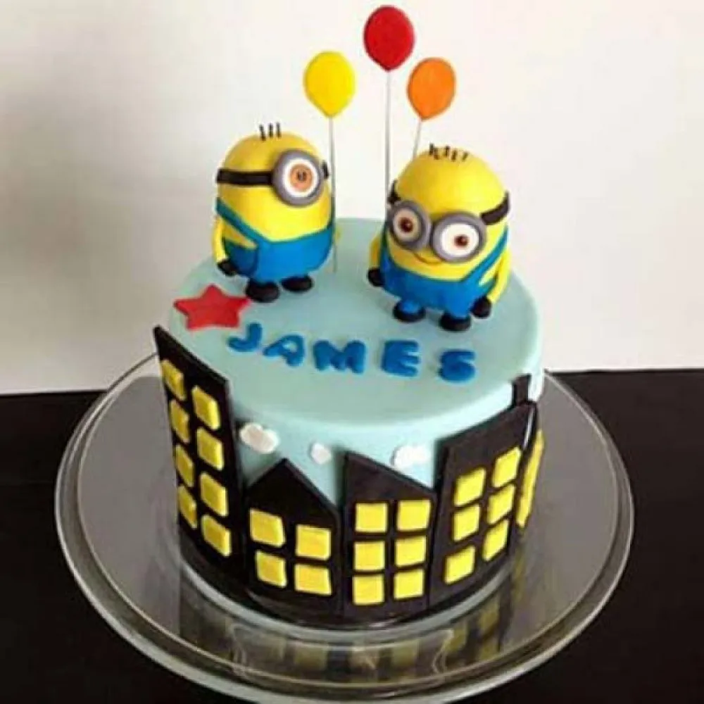Minions With Balloons Cake