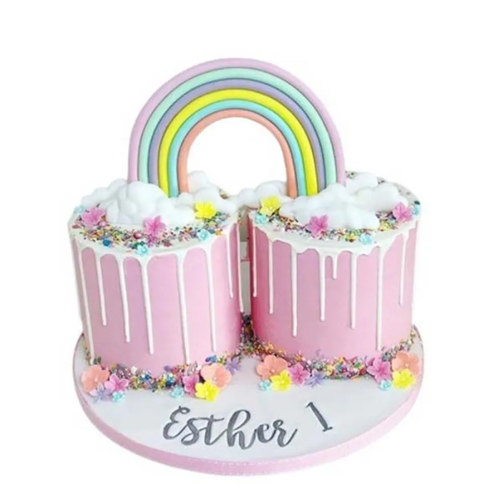 Twin Rainbow Cake